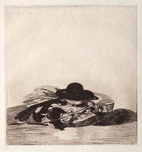 Frontispice pour une édition de gravures : Chapeau et guitare