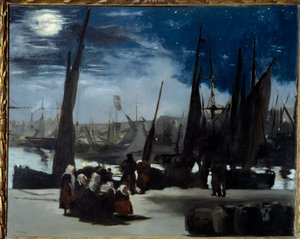 Clair de lune sur le port de Boulogne