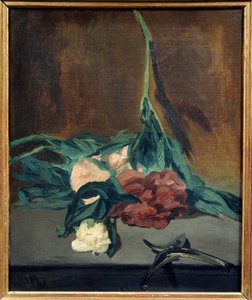Pivoines tige et sécateur - Édouard Manet