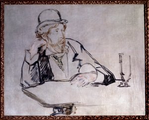 Portrait du romancier irlandais Georges Moore (1852-1933) au café - Édouard Manet