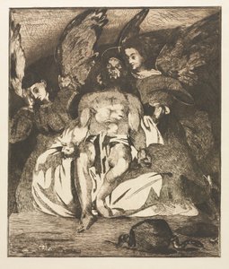 Le Christ mort avec des anges