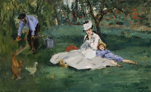 La famille Monet dans leur jardin à Argenteuil, 1874 - Édouard Manet