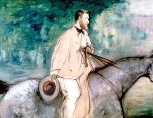 Le peintre Guillaumin à cheval, 1870