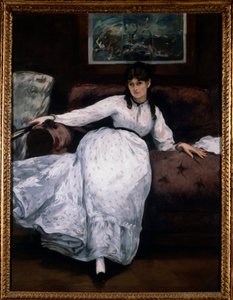Le Repos (Portrait de la femme peintre Berthe Morisot sur un canapé) - Édouard Manet