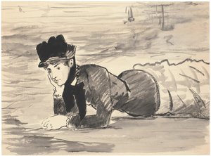Femme allongée sur la plage. Annabel Lee, vers 1881 - Édouard Manet