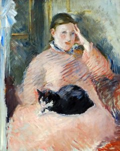 Femme avec un chat vers 1880-2, par l