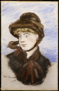 Jeune fille avec un chapeau brun, 1882