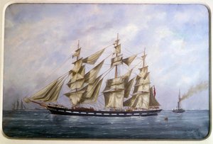 Le Rossdhu, trois mâts anglais avec voile sèche