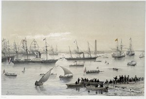 Entrée du Souverain dans le canal de Suez à Port-Saïd dans « Inauguration du canal de Suez »