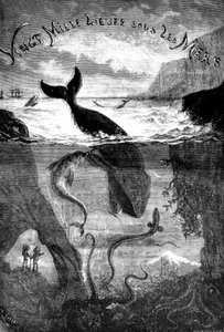 Frontispice du roman de Jules Verne 20 000 lieues sous les mers - Edouard Riou