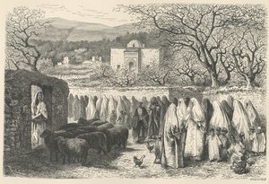 Marabout et procession : Tlemcen, gravé par Henri Theophile Hildibrand (1824-97) - Edouard Riou