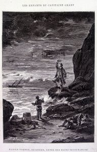 Descendez-le, Seigneur, entre des mains découragées ! dans « Les Enfants du Capitaine Grant » par Jules Verne