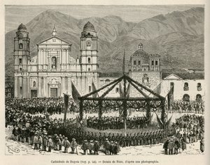 La cathédrale de Bogota, sur la place Bolívar (Colombie), lors de la célébration annuelle de l