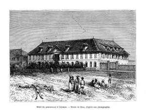 La Maison du Gouverneur, Cayenne, Guyane française, Amérique du Sud, 19ème siècle - Edouard Riou