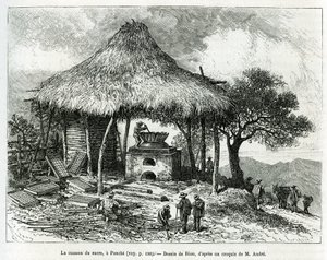 Le four à sucre, à Panche (Colombie). Gravure pour illustrer l