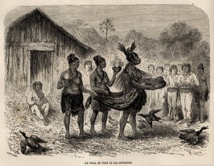 La célébration de la fête de Noël à Sarayacu (Pérou), la reine de Noël porte l