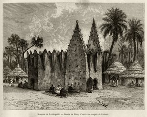 La mosquée de Lokhognile (Golfe de Guinée). Gravure pour illustrer l