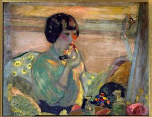 Comédienne française Marthe Mellot (1870-1947) maquillée, 20ème siècle. Paris, Comédie des Champs-Élysées - Edouard Vuillard