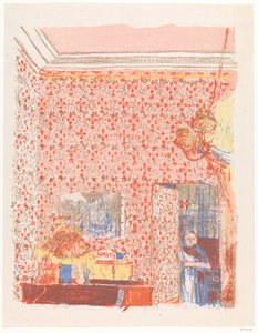 Intérieur aux tentures roses I