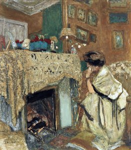 Madame Hessel (Lucy Hessell) près de la cheminée - Edouard Vuillard