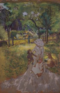 Mère et enfant au jardin matin dans le verger, 1909-1911