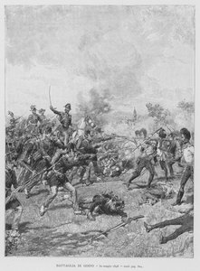 Bataille de Goito, 30 mai 1848 (gravure) - Edouardo Matania
