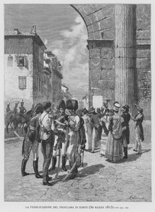 La Publication du Proclama de Rimini, 30 Mars 1815 - Edouardo Matania