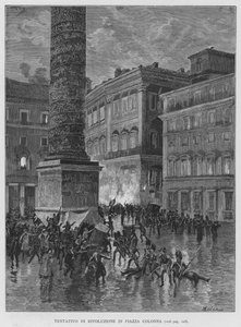 Tentative de révolution sur la Piazza Colonna - Edouardo Matania