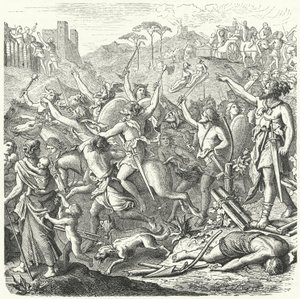 Invasion du territoire romain par les Cimbres, fin du IIe siècle av. J.-C. - Eduard Bendemann