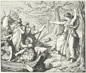 Le général romain Nero Claudius Drusus sur le fleuve Elbe, 9 av. J.-C. - Eduard Bendemann