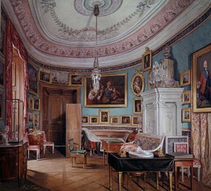 Vue de la chambre de Paul Ier (1754-1801) à Gatchina - Eduard Hau