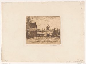 Ferme avec grange et meules de foin - Eduard Karsen (signed by artist)