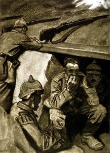 Un harmonica dans les tranchées, illustration d