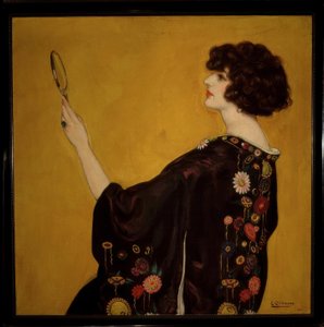 Femme de profil avec kimono