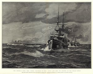 La tournée impériale, H M S Ophir, escorté par H M S Juno et H M S St George, dans l