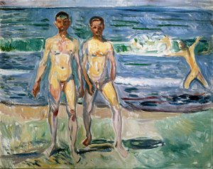 Baigneurs par Edvard Munch (1863-1944) 1940-1942 - Edvard Munch