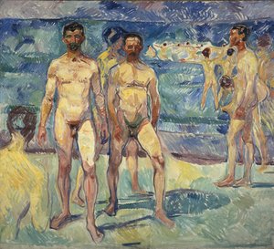 Hommes se baignant - Edvard Munch