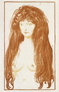 Die Sünde (Mädchen mit rotem Haar und grünen Augen) - Edvard Munch