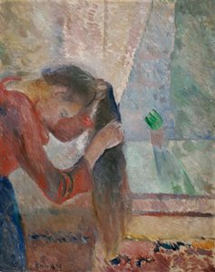 Fille se peignant les cheveux - Edvard Munch