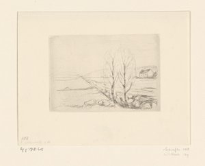 Paysage avec maison - Edvard Munch