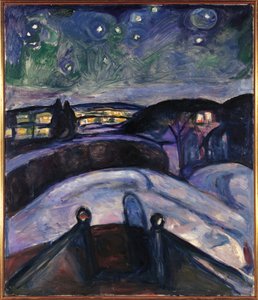 Nuit étoilée à Oslo - Edvard Munch