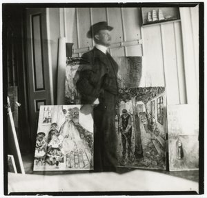 Autoportrait à 53 Am Strom à Warnemünde - Edvard Munch