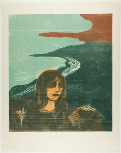 Tête de femme contre le rivage - Edvard Munch