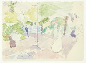 Étude de couleur pour le tableau de Langelinie