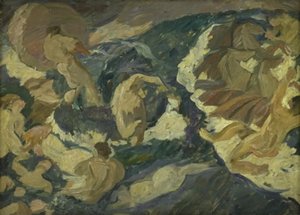 Poséidon se précipitant sur la mer entouré de Néréides et de Tritons - Edvard Weie