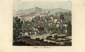 Vue du village de Portaria, Thessalie, Grèce