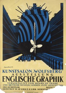 Affiche allemande pour une exposition de graphismes anglais pour le Board of Trade et le British Museum - Edward Alexander Wadsworth