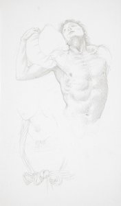Nu masculin tenant un coussin - Edward Burne-Jones