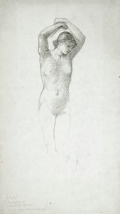 Nu féminin debout, les bras levés - Edward Burne-Jones