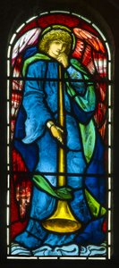 Hoarwithy, St Catherine, Morris & Co., Edward Burne-Jones, Ange trompettiste, 1879 - Edward Burne Jones